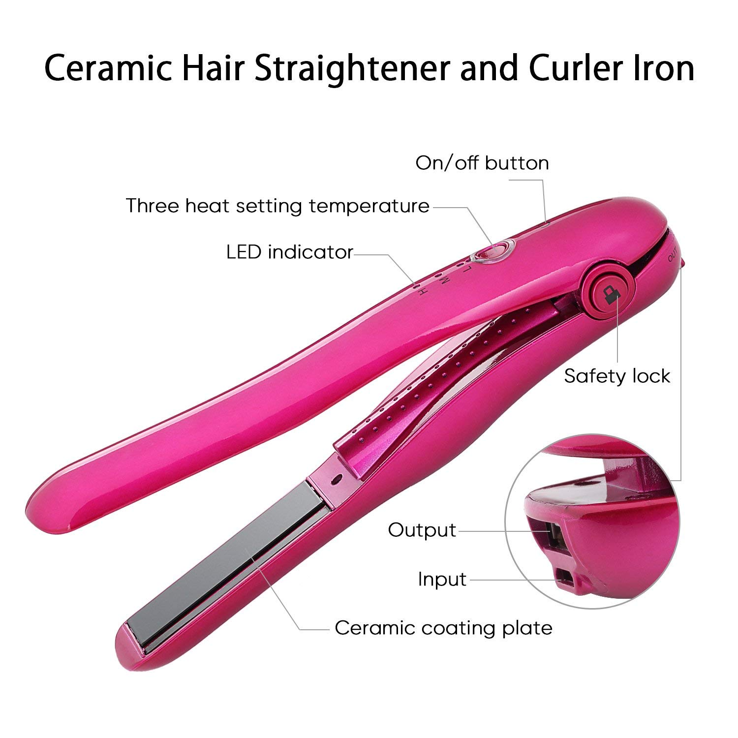  Mini Fer à Lisser Portable USB Rechargeable