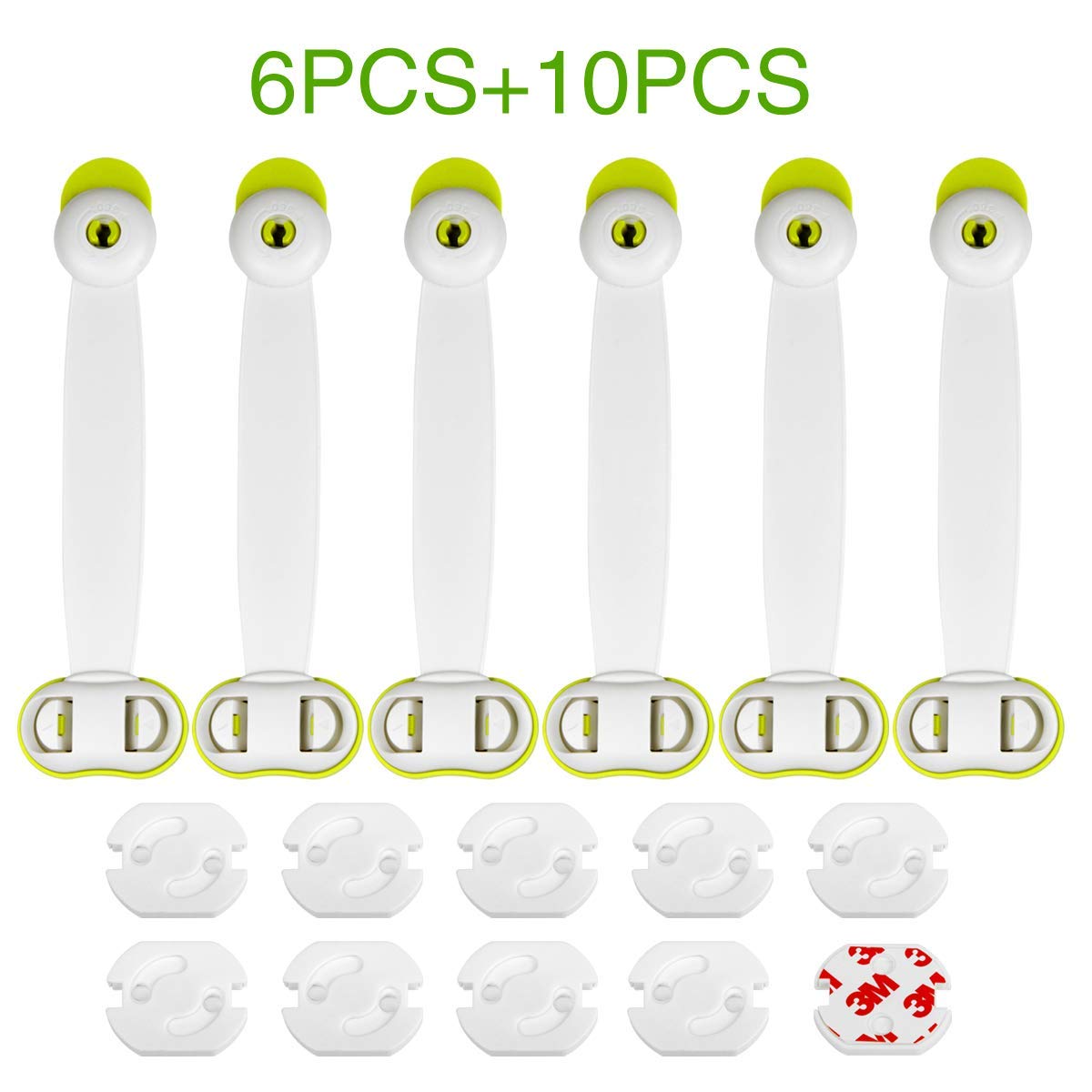 AlsterPlus 16 Pcs Bébé Enfant Kit Serrures Porte Armoire Sécurité, Caches Prises à Mécanisme Tournant pour Porte, Armoire, Cabinet