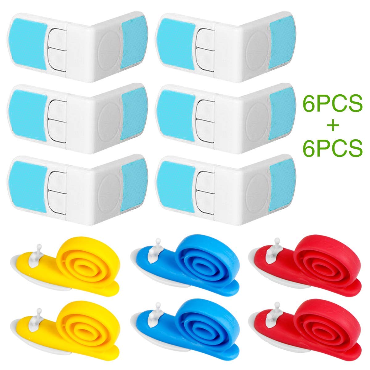 AlsterPlus 12 Pcs Bébé Enfant Kit Serrures Porte Tiroir Sécurité, Portes Crochets Escargot Sécurité pour Portes, Fenêtres