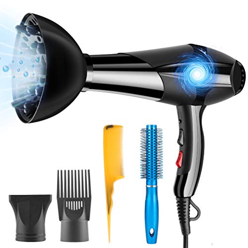 Sèche Cheveux Professionnel 3000W Pluiesoleil Diffuseur Sèche Cheveux Ionique Pour Salon et Famille Avec 5 Accessoires (5 Accessories)