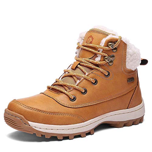 Bottes Homme Neige Hiver Antidérapant Chaussures de Chaudes Fourrees Mode Bottine Femmes en Simili Cuir Boots de Confort Trekking Alpinisme de Randonnéé 