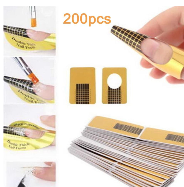 200 pièces chablons papier extend the template la construction pour faux ongles gel uv ou resine