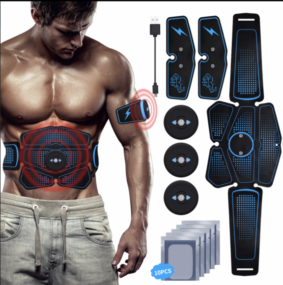 RIRGI Electrostimulateur Musculaire Chargé par USB Appareil Abdominal EMS Ceinture Abdominale