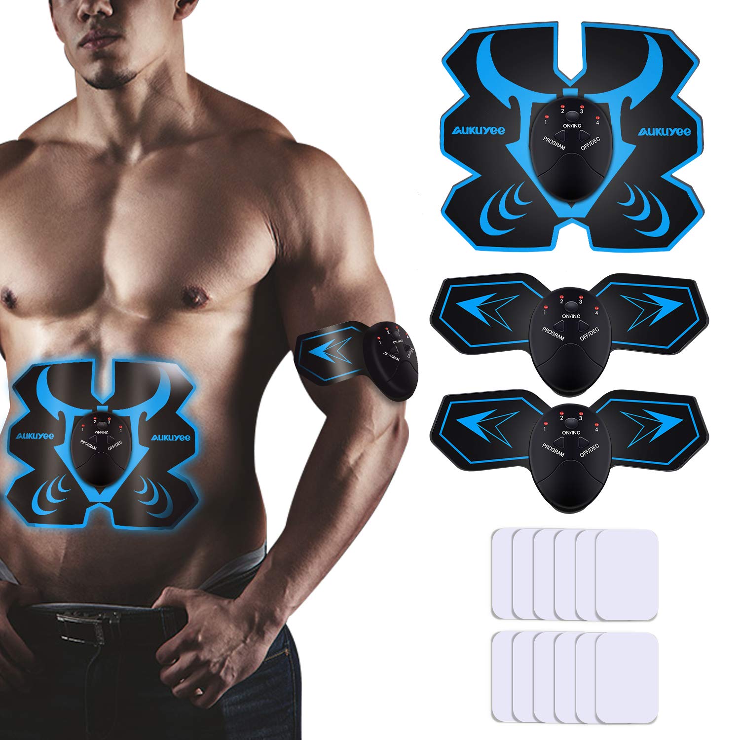 Appareil Abdominal, ABS Trainer Electrostimulateur Musculaire EMS Muscle Stimulateur Ceinture de Massage Musculation Abdominale Abdomen