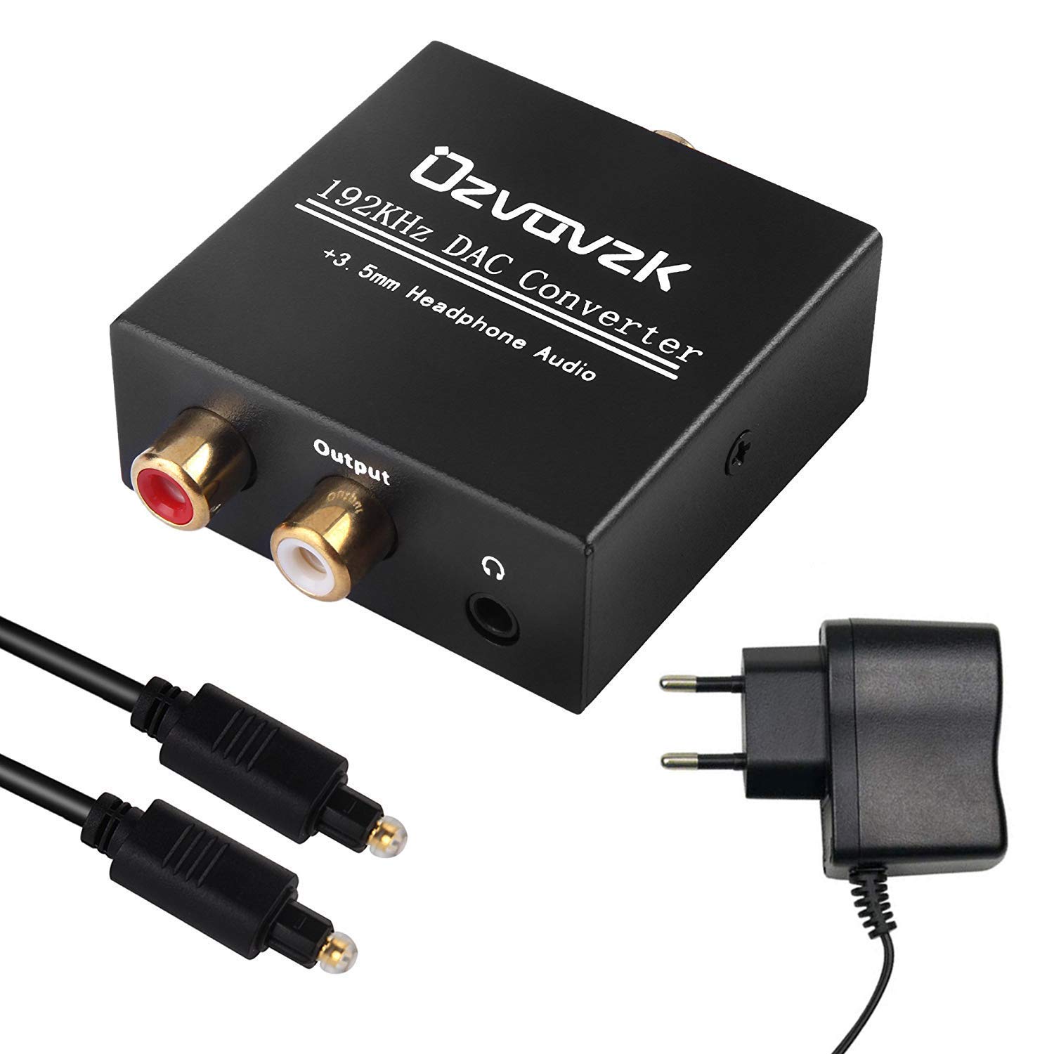 Ozvavzk 192KHz DAC Convertisseur Numérique vers Analogique Audio Adaptateur Digital SPDIF Optique Coaxial vers Analogique Stéréo Audio L/R RCA