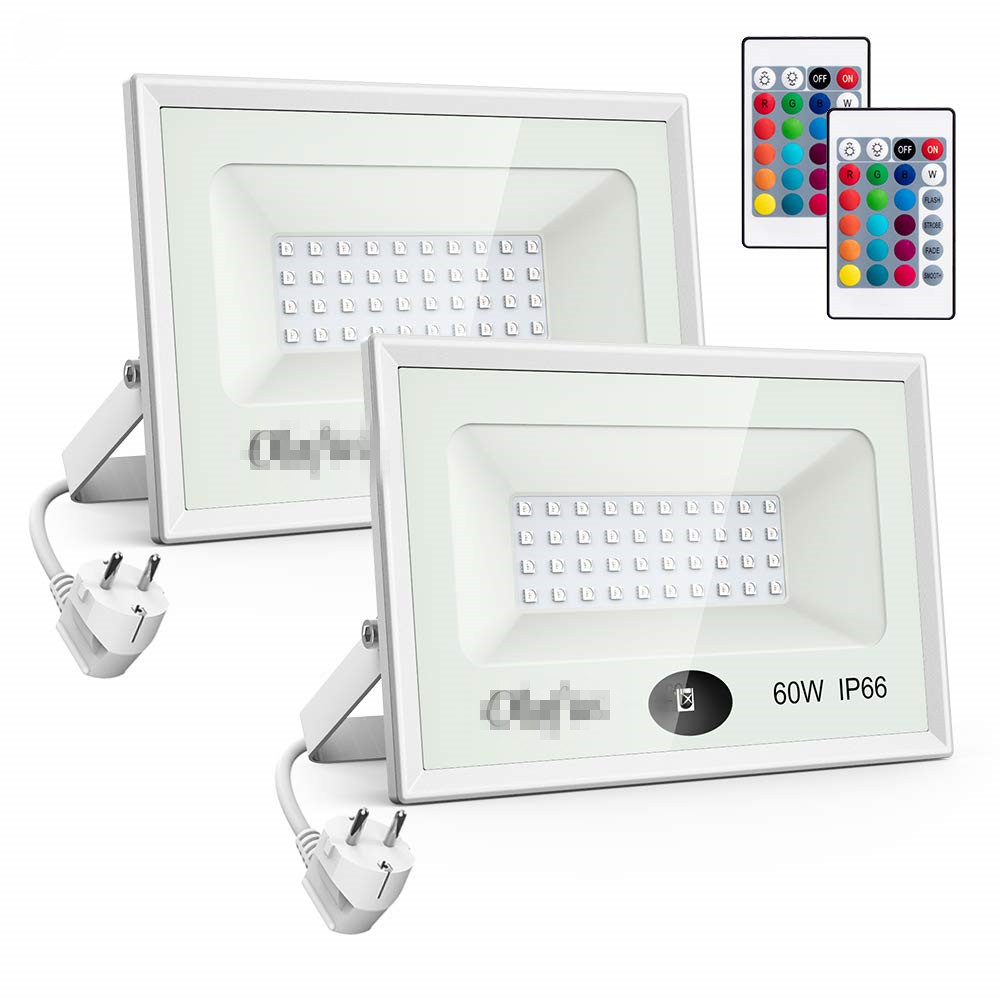 Lot de 2 Projecteurs LED Extérieur RGB 60W