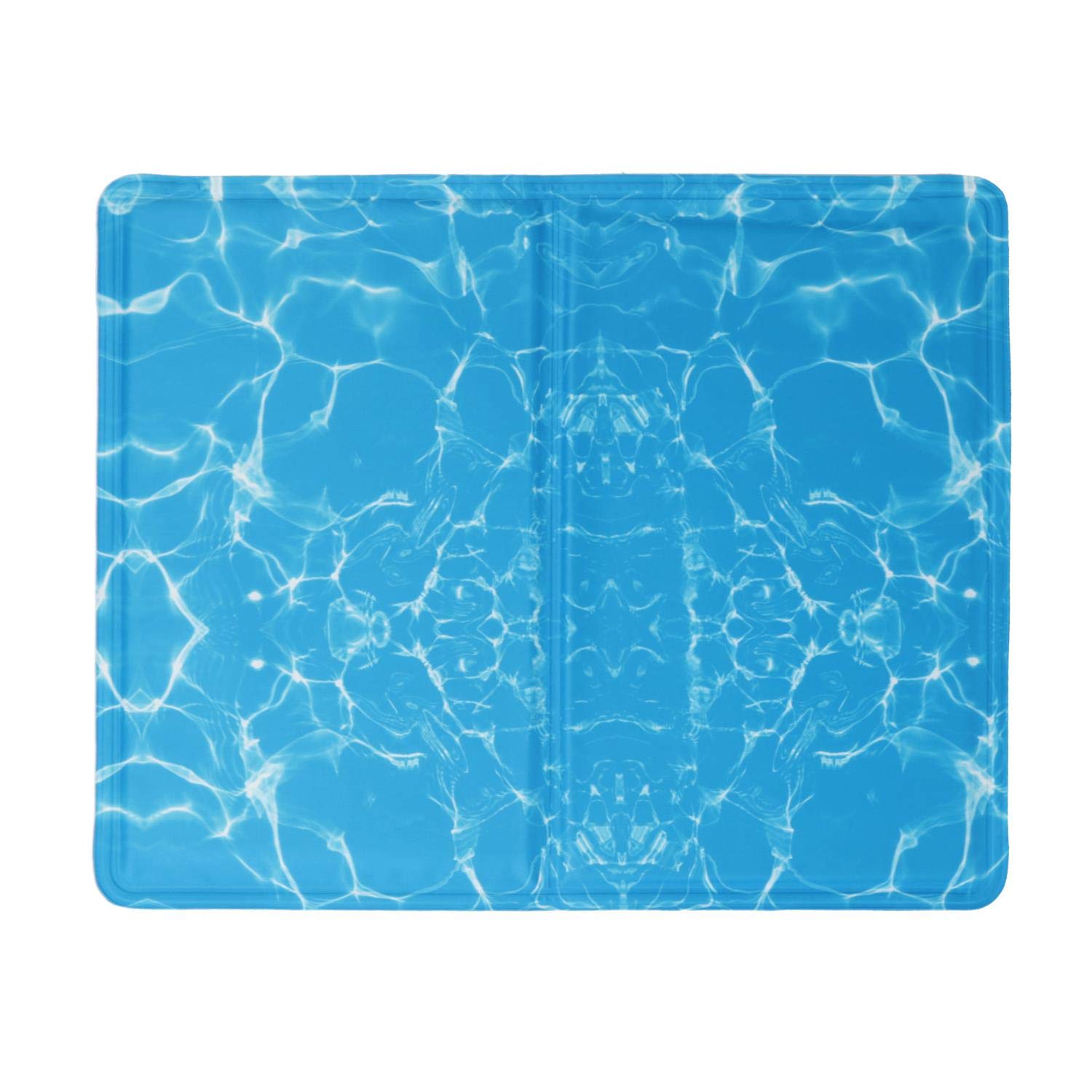 Tapis de Refroidissement pour Chiens, Chats et Animaux domestiques. Tapis de Gel Non-Toxique Auto-refroidissant. 60 * 50cm, Bleu.
