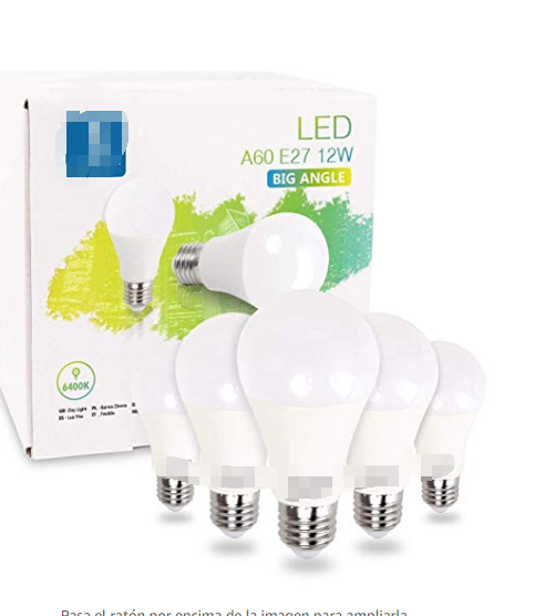 Ampoules LED Standard Culot E27, 12W  Lumière blanche froide 6400K, Boîte de 5 unités
