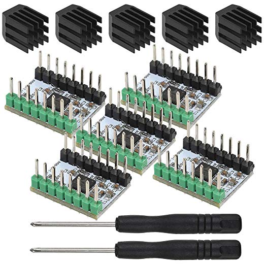  5pcs imprimante 3D Stepper motor Driver TMC2208 Stepstick stepper moteur module de pilote avec dissipateur de chaleur et un tournevis