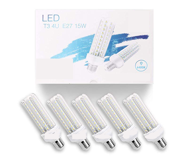 Ampoules LED 15W E27  Lumière Blanche Froide- LOT DE 5