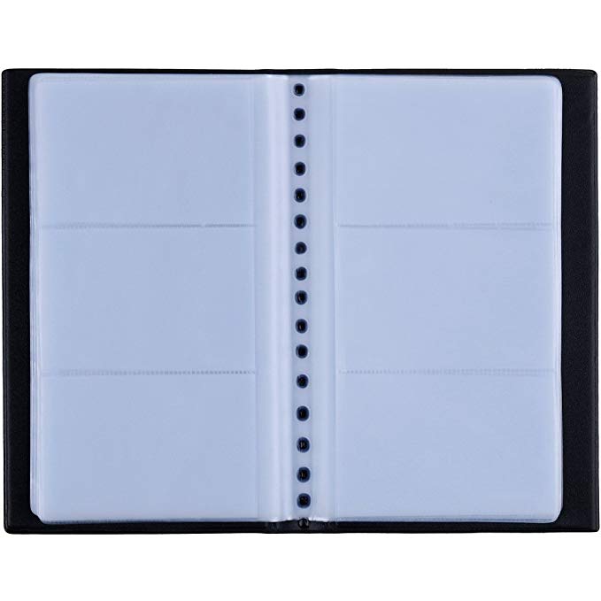 150 Porte Cartes de Visite Carte de Livre PVC Cartes pour Ranger Carte de Visite Cartes Fidélité Porte Carte de Crédit etc (Noir)