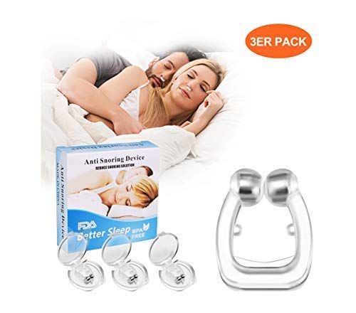 Pince à Nez Anti Ronflement Magnétique, Snore Stop Dispositif Anti Ronflement Stop Ronflement Améliore La Respiration Pour Sommeil Plus Confortable (3PCS)