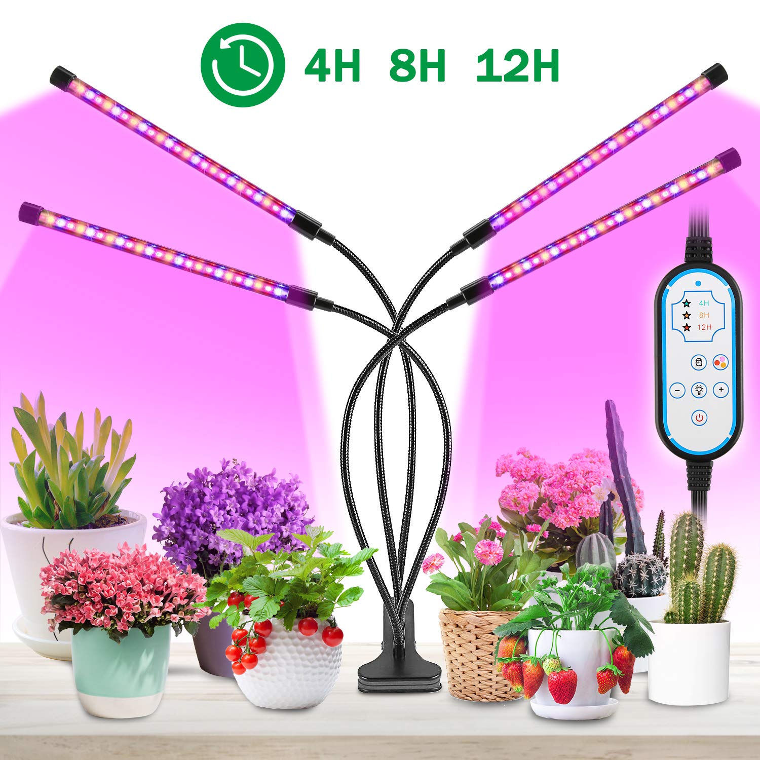 Lampe de Croissance pour Plantes,【2019 Nouvelle Version】Chronométrage AUTO - ON/OFF, pour les Plantations en Intérieur