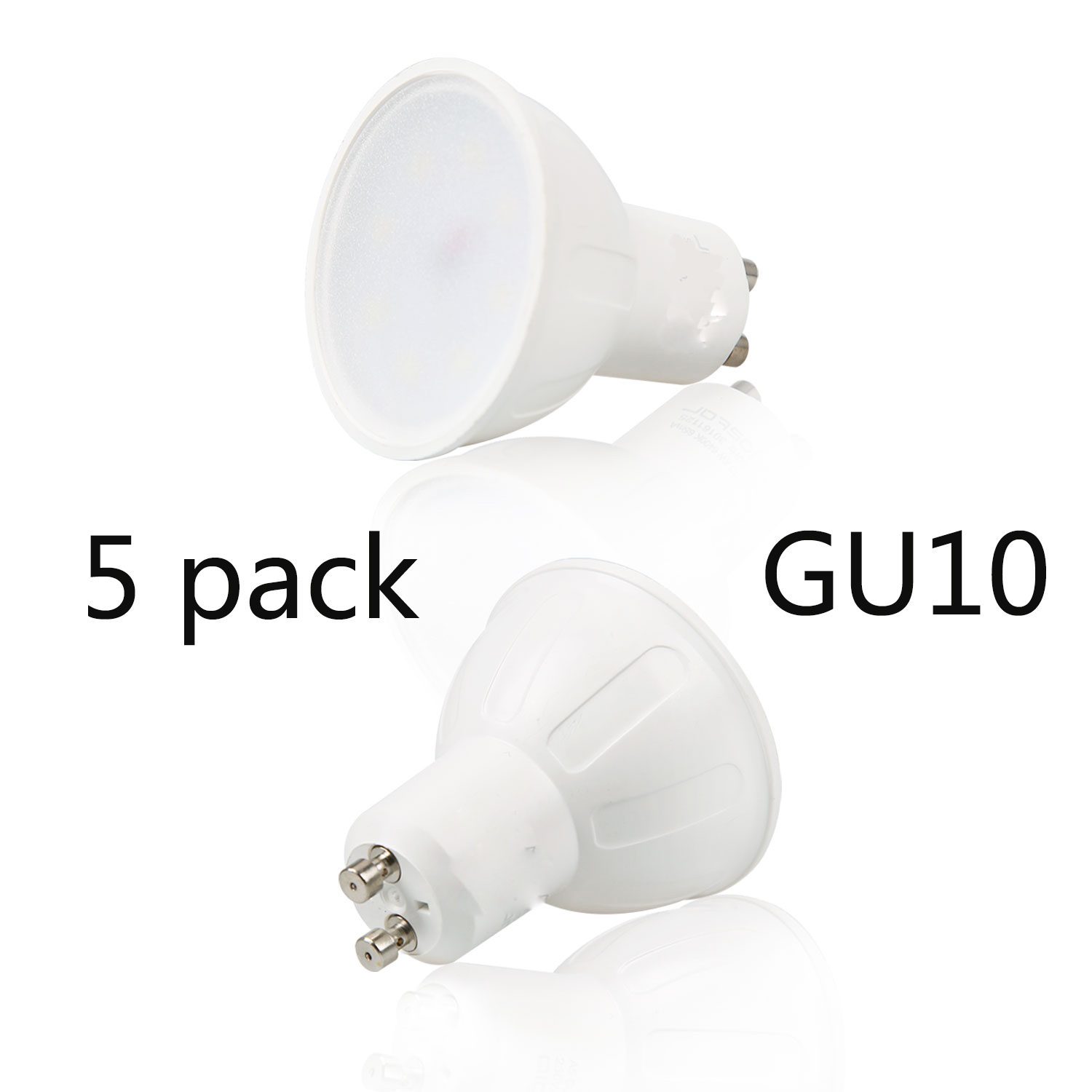 Pack de 5 ampoules LED GU10 de 8W.