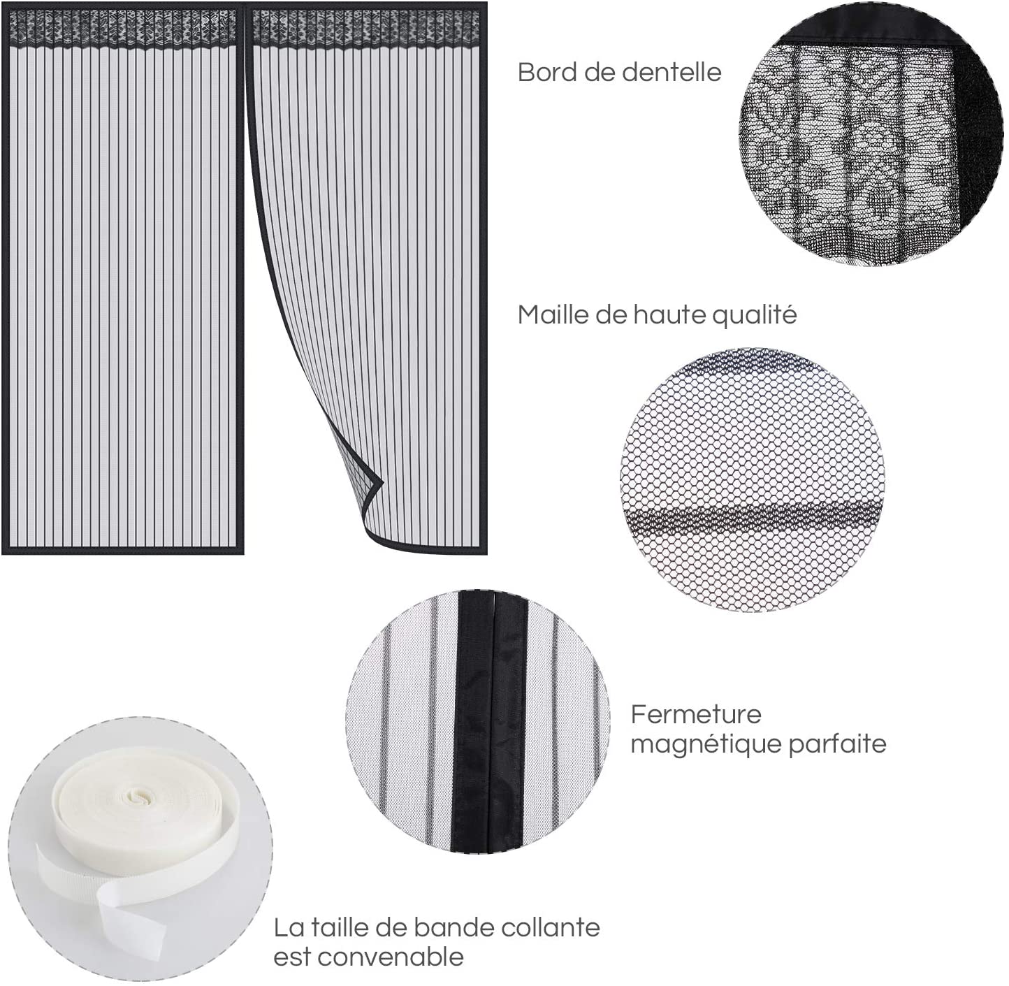 Moustiquaire Fenêtre Magnétique Noire
