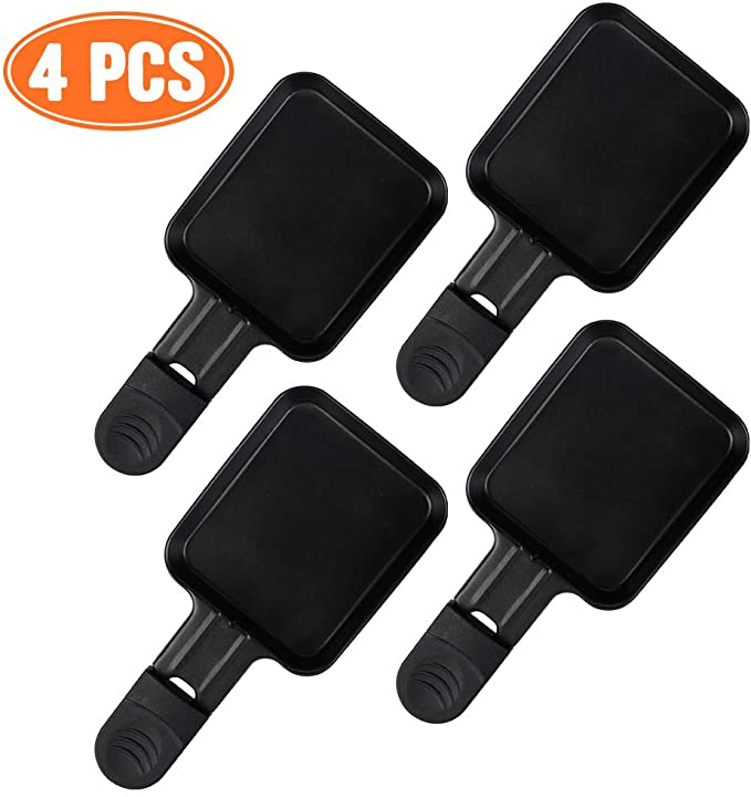 Coupelle Raclette Barbecue Revêtement Antiadhésif en Fonte Mini Assiette avec Poignée Isolée, 18x8cm, lot de 4