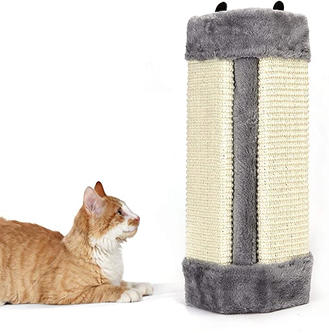 Griffoir d’Angle en sisal pour Chat. Couleur Gris. L41 * l24 * h2.5cm.