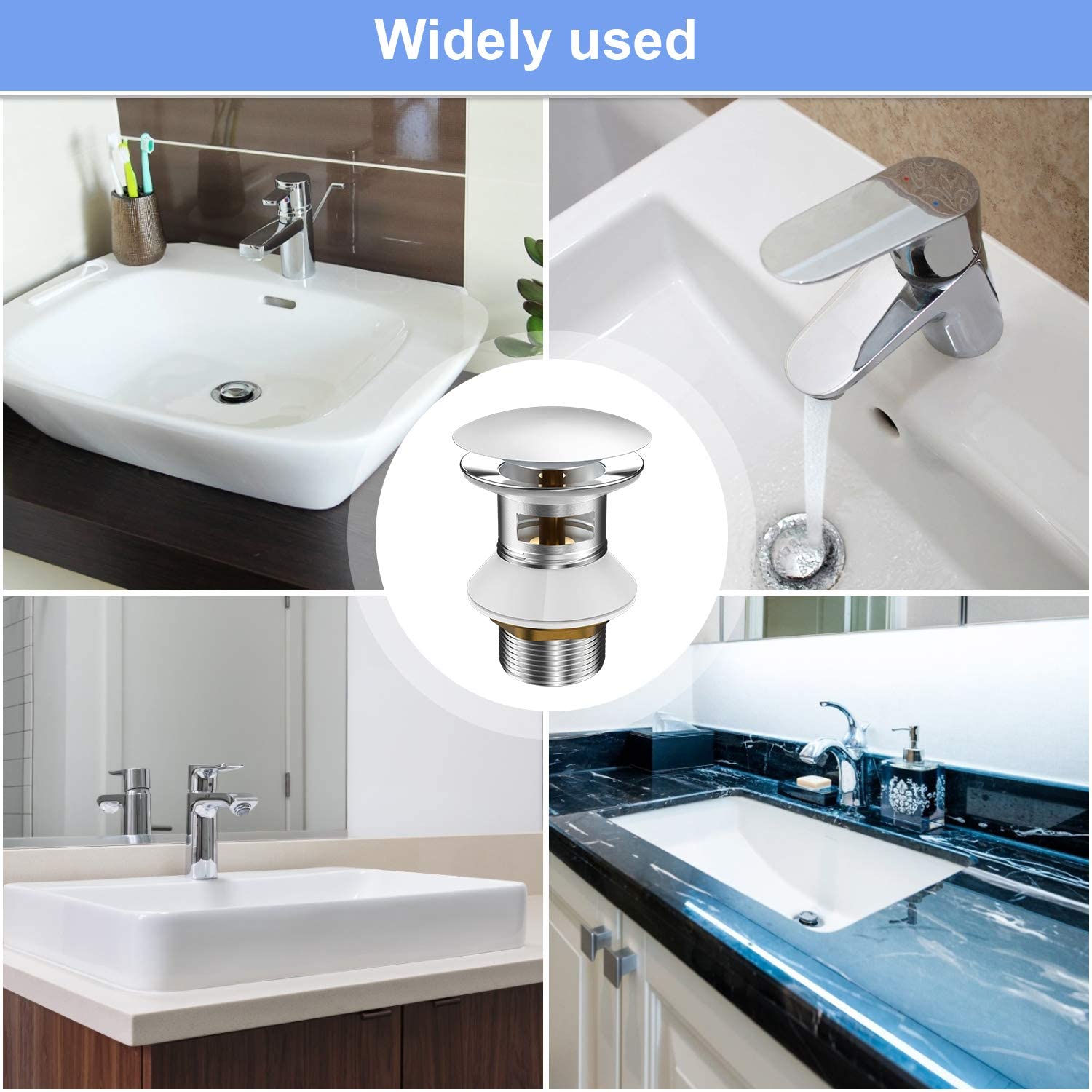 Robinet de Vidange à Usage Général avec Joints en Cuivre Pur et en Silicone de Haute Qualité