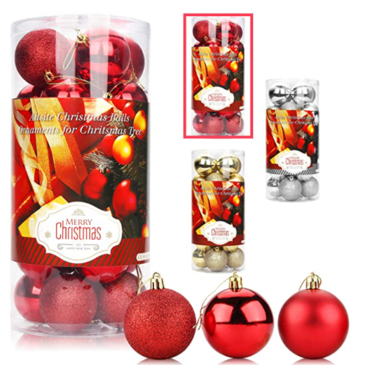 Aitsite Boules De Noël 6cm Arbre De Noël Boules Boule De Porte Murale Ornements Décorations Arbre Balles Décoratives Vacances Fourniture De Fête De Mariage Maison Festival Festival Décors