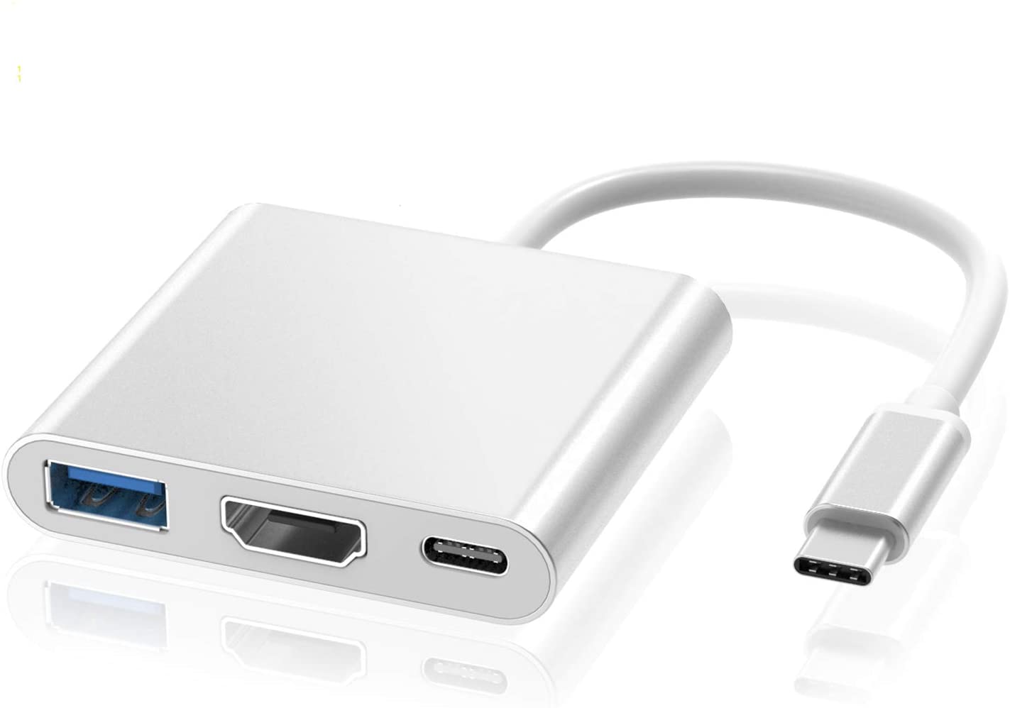 Adaptateur USB C vers HDMI 4K, Adaptateur Type C Hub vers HDMI Convertisseur avec Port USB 3.0 et Port de Charge C USB Compatible avec MacBook Pro, Google Chromebook, HP, Samsung S8/S9+