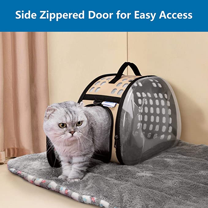 Nobleza Sac de Transport pour Chats Chien Lapin avec poignée et bandoulière, Sac de Voyage Chat Pliable, Léger, Respirant