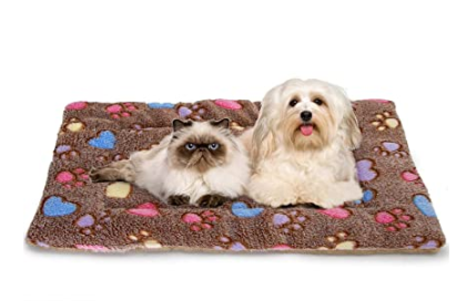 Nobleza Doux Chien Chat Couvertures Animal de Moelleux Coussins Chiot Tapis Lavable Marron 