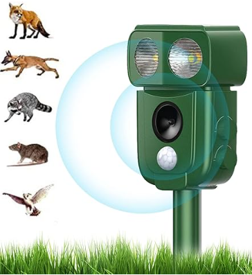 Répulsif Chat Ultrason, Ultrason Chat Exterieur, Repulsif Chien, Charge Solaire, Chargement USB Prévenir Les Chiens et Les Chats, Les Oiseaux, pour Jardins, Champs, Pépinières
