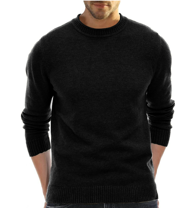 Aotoyou Homme Pull en Maille Fine à Col Rond Tissu Doux Pullover Manches Longues