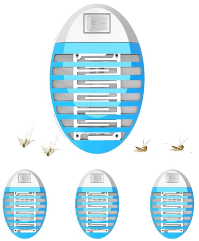 Lampe Anti Moustique,Anti Moustique,Destructeur de Mouches,UV Anti Moustique,Anti Moustique Intérieur, Piège à Mouches Efficace(4 Paquets)