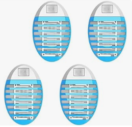 Moustique Tueur Lampe,Lampe Anti-Moustique - Lampe UV, Tueur d'Insectes Electrique, Destructeur de Mouches, Anti-Moustique Intérieur, Piège à Mouches Efficace(4 Paquets)