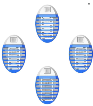 HENESE Mini UV Anti Moustique,4 pièces Bug Zapper, Professionnel Anti Mouche Electrique,électrique Insecticide