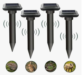 Répulsifs Anti Taupes, Repulsif Taupe, Répulsif Solaire pour Taupes, Rongeurs Snake Repole Mole Control pour pelouse Jardin extérieur,Lot de 4 répulsifs solaires Anti