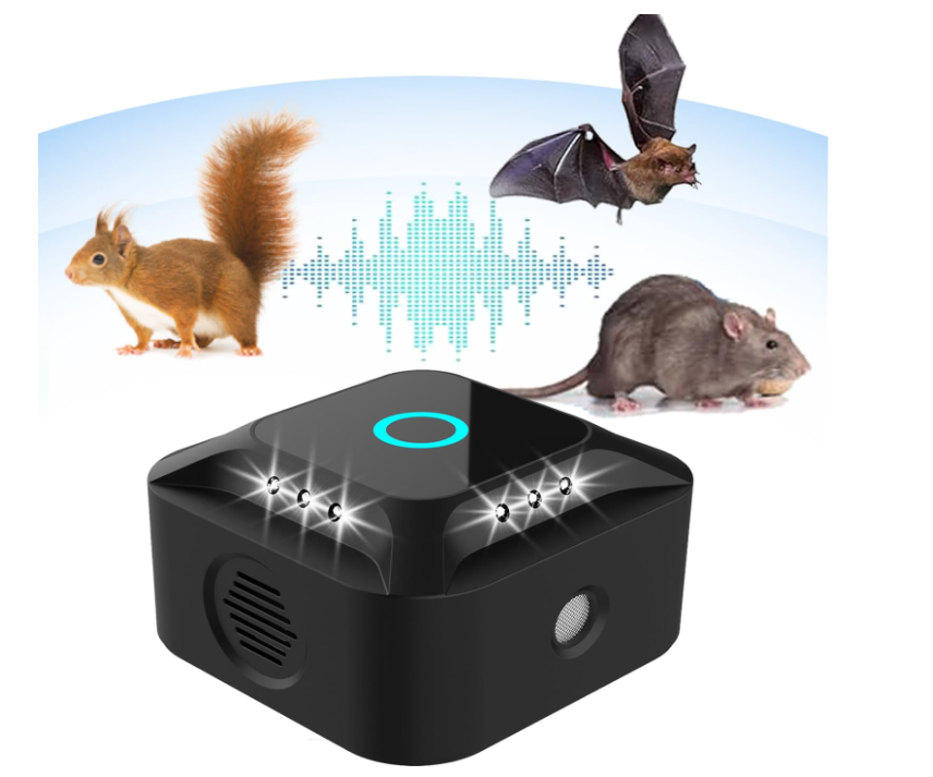 HONGXIAN Ultrason Souris et Rats, Repulsif Souris Ultrasons 360°, Anti Souris avec Lumière LED, Ultrason Rongeur pour Maison, Appartement, Cave, Restaurant, Grenier, Garage