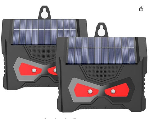 Lumières solaires Contre Les prédateurs,Répulsif pour Animaux [Lot de 2],œil de Prédateur à Energie Solaire avec Deux Lumières Clignotantes Rouges pour Jardin, Garage, Patio