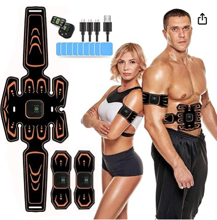 Electrostimulateur Musculaire,Appareil Electrostimulation Abdominale, Entraînement Abdominal EMS Rapide