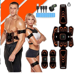 AILEDA Ceinture abdominale electrostimulation,Entraînement Abdominal EMS Rapide, Efficace et Sûr, Electrostimulateur Musculaire 8 Modes & 15 Intensités,pour Abdominaux/Bras/Jambes