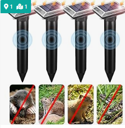 Répulsif Anti Taupes, Solaire,Ultrason 4 pcs,ultrasons borne pour Taupes, Serpents campagnols Gophers et Autres Répulsif