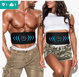 Electrostimulateur Musculaire,Ceinture Abdominale Electrostimulation,8 Modes 19 Niveaux pour Stimulateur Musculaire Femme Homme Entraînement Abdominal Rechargeable