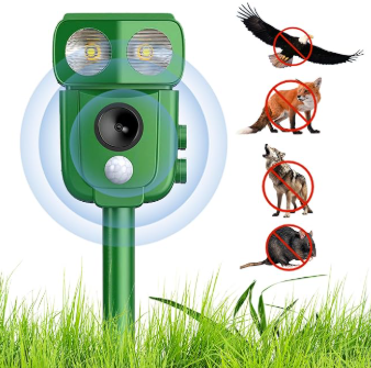 Répulsif Chat Ultrason, Répulsif à ultrasons Souris, Ultrasons pour Rats, Charge Solaire, Chargement USB Prévenir Les Souris et Les Chats, Les Oiseaux, pour Jardins, Champs, Pépinières