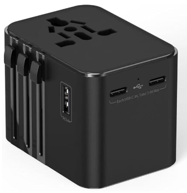 Adaptateur Prise Universelle Adaptateur Voyage avec 1 Ports USB A et 2 Ports Type C，France vers USA Canada UK Italie Australie Chine Japon Thaïlande，Prise Universelle Voyage