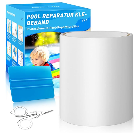 KAZATE Kit de Réparation Piscine en TPU Auto-Adhésifs, Patch étanche sous l'eau, Patchs Réparation de Tente, Ruban Réparation 10 cm x 150 cm pour lit d'eau