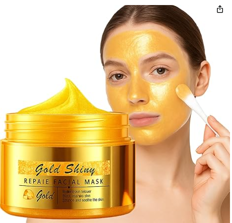 Gold Masque Visage,Masque Pelable à la Feuille D'or,Gold Foil Peel-Off Mask,Resserre Les Pores et Nourrit La Peau,Le Traitement Facial Anti-âge Anti-rides