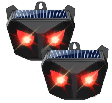 Répulsif Ultrasons pour Animaux Sauvages,Repeller Lumière Prédateur pour Animaux,Imperméable Lampe LED Rouge Solaire Peut être Suspendue,comme Le Sanglier Raton Laveur Adapté pour Jardin, Garage