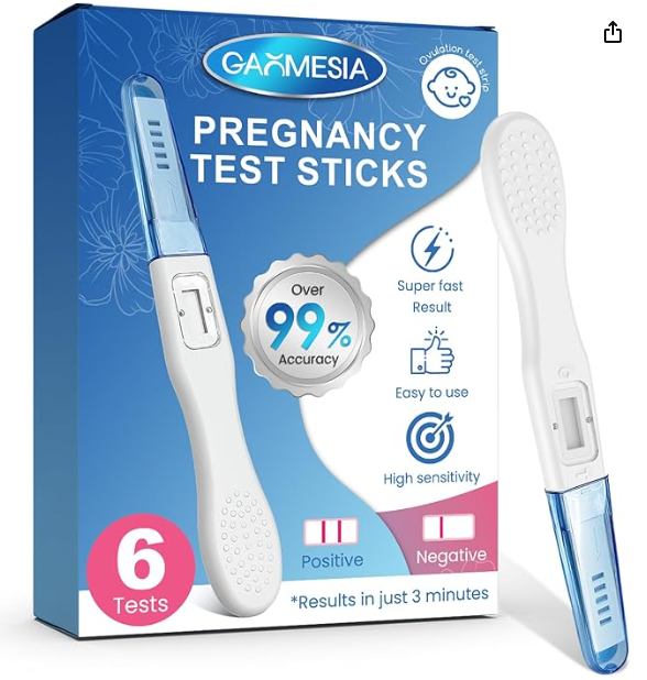 6 Tests de Grossesse Fiables, Pregnancy Test, Résultats Précis en Quelques Minutes, Détection Précoce, Emballés Individuellement pour une Utilisation Hygiénique et Facile