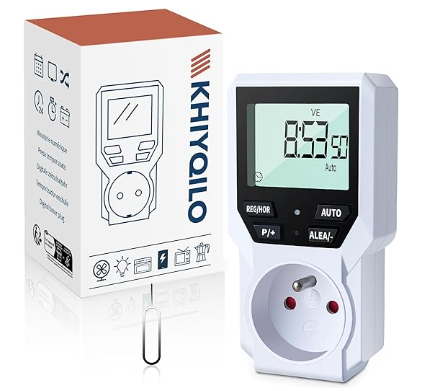 Programmateur Prise Électrique Digitale, Version Française, Minuterie Prise Numérique 18 Programmes, Prise Programmable Digitale, Compte à Rebours