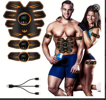 EMS Electrostimulateur Musculaire Abdominale,8 Modes et 19 Intensités,Soutien du Développement Musculaire,Rechargeable par USB,EMS Stimulateur Appareil LCD Display,pour Abdos/Bras/Jambes/Fesses