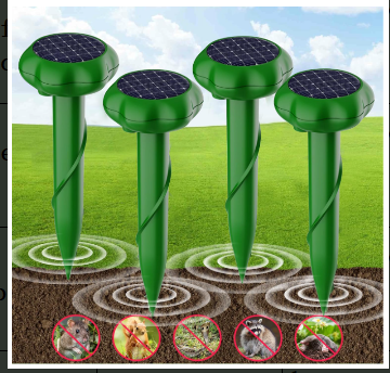 Répulsif Solaire pour Taupes,Répulsif à Taupes à ultrasons,IP66 Imperméable,Fréquence Variable 400-1000 Hz,pour Taupe, Serpent, Campagnol, Gopher et Autres Animaux