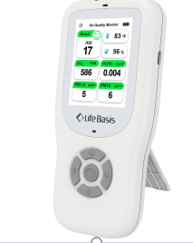 10 in 1 Indoor Air Quality Measurement Devices, LifeBasis CO2 Detector, AQI, PM1.0, PM2.5, PM10, TVOC, HCHO, Particles, Temperature and