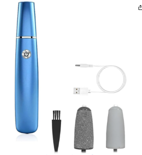 Extracteur de callosités électrique pour les pieds, Appareil de pédicure électrique, avec 2 Rouleaux de Rechange - gratte-pieds pour peaux dures