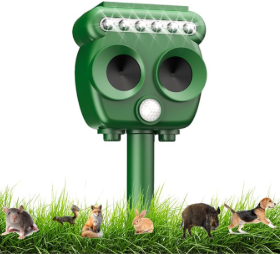 Répulsif Chat Ultrason,Répulsif pour Chats Solaire,Étanche Repulsif Chat Exterieur avec Détecteur et Flash pour Chats Chiens Souris Ratons Animaux de Jardin